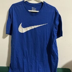 Nike Men's Royal Blue Tee with White Logo